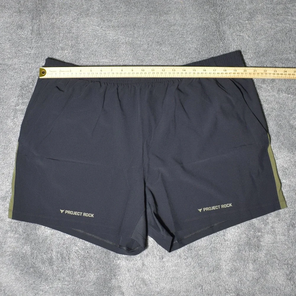 Under Armour Project Rock Ultimate 5" Shorts Men's 2XL Black Marine OD Green NWT - Picture 4 of 11